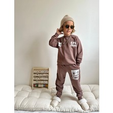 Jolly Kids Erkek Çocuk Yazı Baskılı Sweatshirt Takım