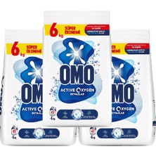 Omo Active Oxygen Toz Çamaşır Deterjanı Beyazlar Için 6 kg x 3 Adet