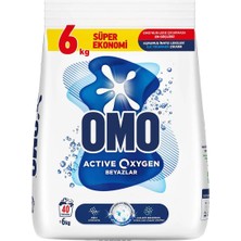 Omo Active Oxygen Toz Çamaşır Deterjanı Beyazlar Için 6 kg x 3 Adet