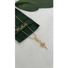 Mi Brillo Accessories Çelik Dorika Zincirli Zirkon Taşlı Sirius Yıldız Kuzey Yıldızı Çağla Şikel Kolye