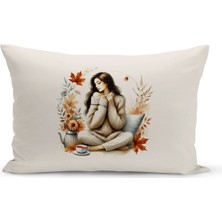 Bertille Home Sonbahar Serisi 30X50 cm Çift Tarafı Dijital Baskılı Kırlent Kılıfı (Halloween Autumn)