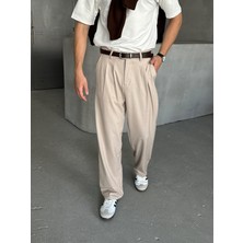 HYMAN Erkek Pileli Baggy Kalıp Kumaş Pantolon