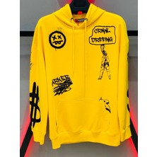 Sarı Kapüşonlu Erkek Sweatshirt
