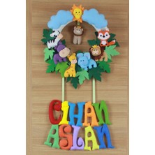 Renkli Hayallerim Cihan Aslan Isimli Safari Bebek ve Hastane Odası Kapı Süsü