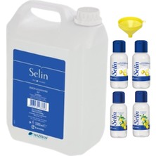 Selin 80° Limon Kolonyası 5 Lt Bidon + 4 Adet 35 ml Mini Kolonya + Dolum Hunisi