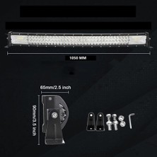 Dekohop Off Road Kamyon Traktör 105 cm Kavisli 3 Sıra LED Bar Tek Renk Beyaz 12-24 Volt Ultra Güçlü