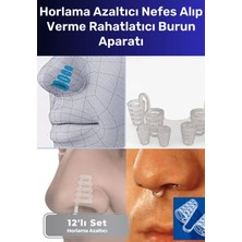 Premium Nefes Alıp Verme Rahatlatıcı Uyku Önleyici Burun Delik Aparatı 12'li Set