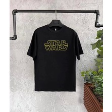 Star Wars Baskılı Çocuk T-Shirt - Siyah