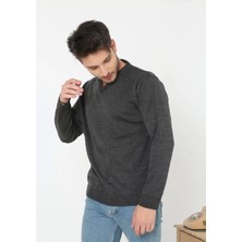 Unisex V Yaka Triko Kazak - Antrasit