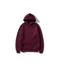 3 Iplik Pamuklu Unisex Kapşonlu Sweetshirt - Bordo