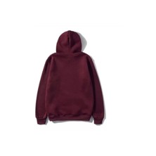3 Iplik Pamuklu Unisex Kapşonlu Sweetshirt - Bordo