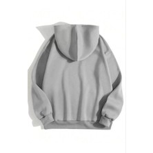 3 Iplik Pamuklu Unisex Kapşonlu Sweetshirt - Gri