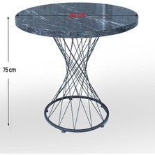 80 x 80 cm Hasır Vazo 4 Kişilik Baklava Sandalye Takımı Mutfak - Yemek Masası - Siyah Mermer