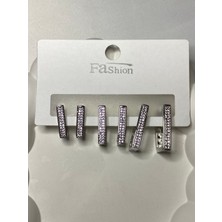Joj Accesuares Vip Seri Zirkon Taşlı 6lı Küpe