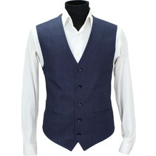 Mentor Regalo Erkek Yelek V Yaka Lacivert Armürlü 50647