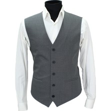 Mentor Regalo Erkek Yelek V Yaka Gri Ekose 50643