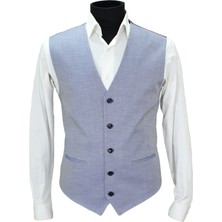 Mentor Regalo Erkek Yelek V Yaka Mavi Armürlü 50706