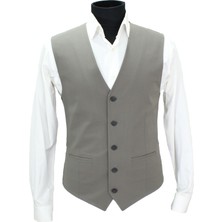 Mentor Regalo Erkek Yelek V Yaka Koyu Bej 50666