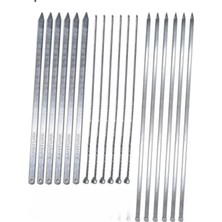 Abnturk 6 Adet Adana Kebap Şişi 50 cm Boy 16 mm En Barbekü Mangal Şiş Set Metal Üzeri Paslanmaz Galveniz Kaplı