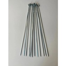 Abnturk 6 Adet Adana Kebap Şişi 50 cm Boy 16 mm En Barbekü Mangal Şiş Set Metal Üzeri Paslanmaz Galveniz Kaplı