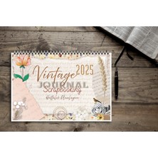 Express Planner 2024 -2025Takvim A4 Ebat 53 Haftalık Planlayıcı Vintage Journal (SCRAPBOOKİNG'DEN ESİNLENDİ)