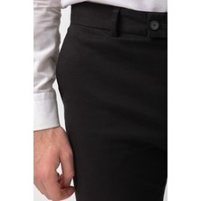 Duz Siyah Renk Super Slim Fit Erkek Pantolon
