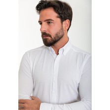 Düz Beyaz Slim Fit Erkek Gömlek