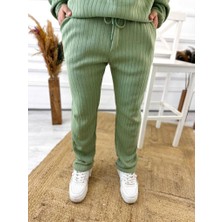 Pantolon Kalın Fitilli Cepli Bol Paça Triko Pamuk Rahat Kalıp Eşofman Altı Pantolon