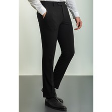 Düz Siyah Renk Slim Fit Klasik Erkek Pantolon