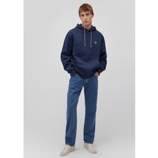 Mavi Mavi Logo Nakışlı Kapüşonlu Lacivert Sweatshirt 065809-70497