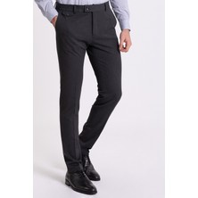 Düz Antrasit Rengi Slim Fit Klasik Erkek Pantolon