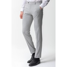 Düz Gri Renk Slim Fit Klasik Erkek Pantolon