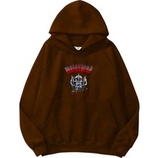 Dogfish Motörhead Baskılı Oversize Kahverengi Renk 3 Iplik Sweatshirt