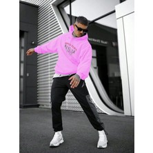 Dogfish Speltura Baskılı Oversize Pembe Renk 3 Iplik Sweatshirt