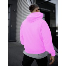 Dogfish Speltura Baskılı Oversize Pembe Renk 3 Iplik Sweatshirt