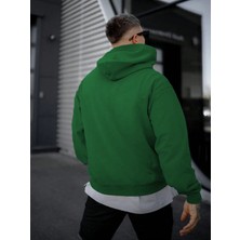 Dogfish Speltura Baskılı Oversize Yeşil Renk 3 Iplik Sweatshirt