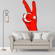 Mediterian Renkli Türk Bayrağı Temalı Modern Duvar Sticker, Oturma Odası ve Salon Dekoru