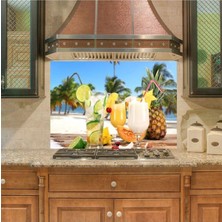 Mediterian Renkli Mutfak Tezgah Arası Dekor Sticker, Şık ve Kaliteli Tasarım