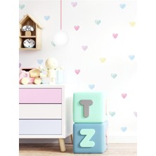 Mediterian Pastel Suluboya Kalpler Duvar Sticker Seti, Renkli ve Şık Dekorasyon Aksesuarı