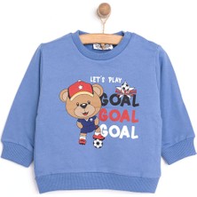 HelloBaby Basic Az Şardonlu Goal Baskılı Sweatshirt Erkek Bebek