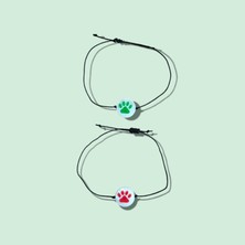 Sokak Kedisi Tasarım Ikili Best Friends Sedef Bileklik (Kedi Patisi Desenli)