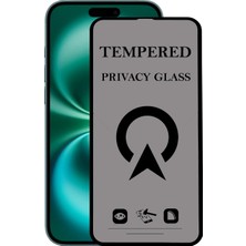 Kzy Apple iPhone 16 Plus ile Uyumlu Tam Kaplayan Privacy Hayalet Temperli Ekran Koruycu Cam