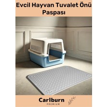 Carlburn Özel Tasarım Kaymaz Dayanıklı Silinebilir Yıkanabilir Evcil Hayvan Tuvalet Önü Mama Kabı Kum Paspası