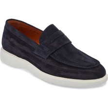 Tergan  Lacivert Hakiki Süet Deri Erkek Loafer - E24I1AY56785-D44