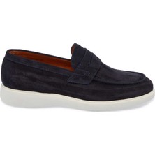 Tergan  Lacivert Hakiki Süet Deri Erkek Loafer - E24I1AY56785-D44