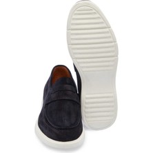 Tergan  Lacivert Hakiki Süet Deri Erkek Loafer - E24I1AY56785-D44