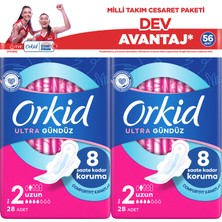 Orkid Ultra Uzun 56'lı Cesaret Paketi Dev Avantaj Hijyenik Ped (Boy 2)