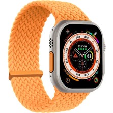 Microsonic Apple Watch Series 10 42MM Kordon, (Medium Size, 147MM) Knitted Fabric Single Loop Turuncu