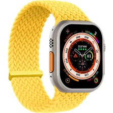 Microsonic Apple Watch Series 10 42MM Kordon, (Small Size, 127MM) Knitted Fabric Single Loop Sarı