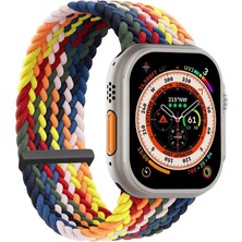 Microsonic Apple Watch Series 10 42MM Kordon, (Small Size, 127MM) Knitted Fabric Single Loop Multi Color